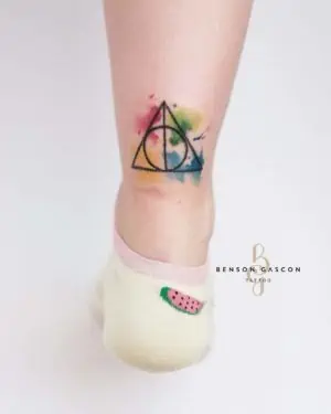 Benson Tattoo Studio Water Color Triangle Tattoo Design