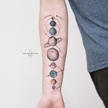 planet arm tattoo