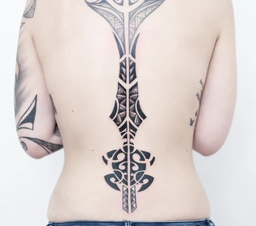 back tattoo maori