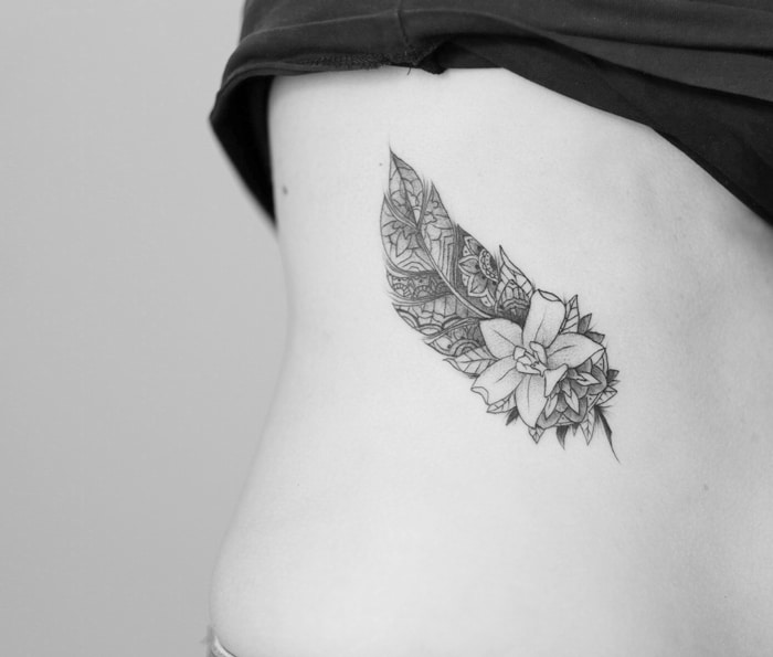 feather mandala tattoo
