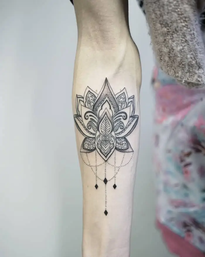 Marcus Hammer Tattoo  Lotus Flower Small feminine tattoo made to fit the  canvas and based on customers reference lotus flower lotusflower  lotustattoo flowertattoo girlytattoo girlswithtattoos girl with  tattoos mehndi mandala inspired 