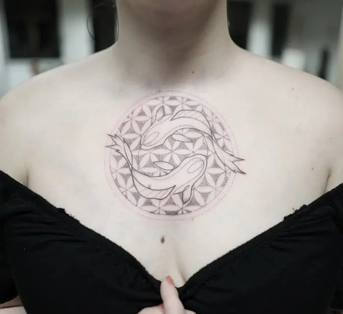 Mandala-Tattoo Fisch