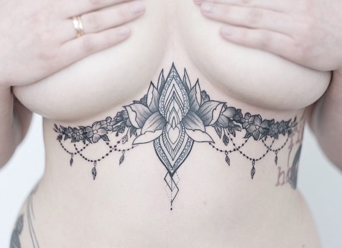 breast mandala tattoo