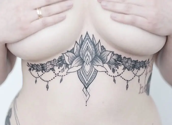 breast mandala tattoo