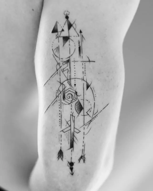 arrow triceps geometric tattoo