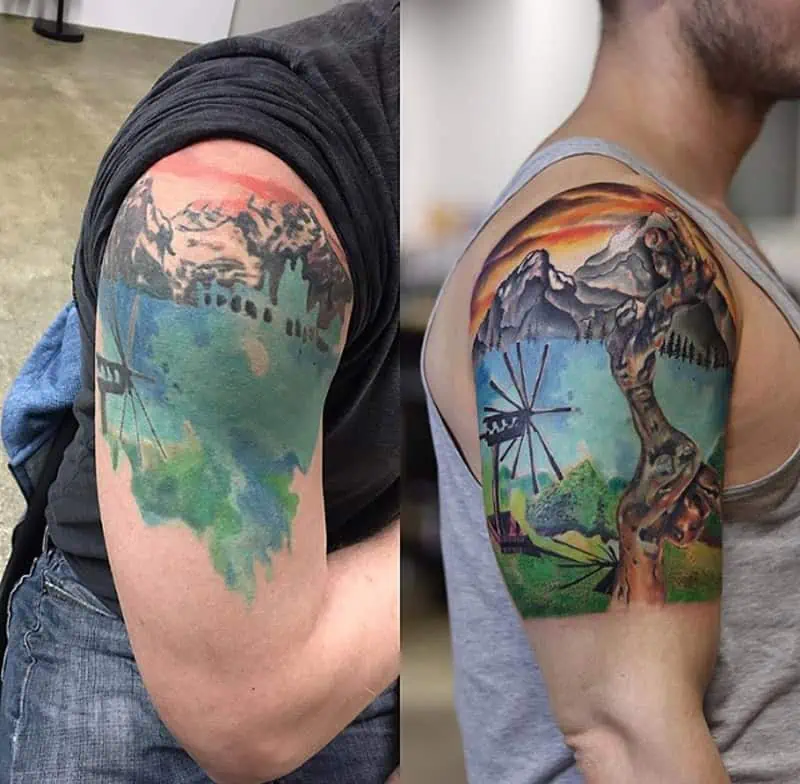 colored arm tattoo art