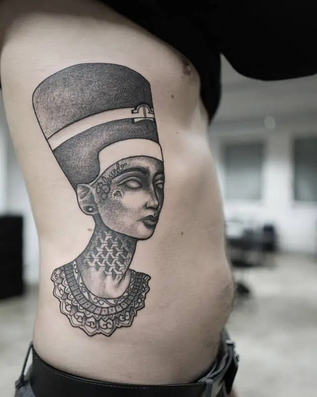 Egyptian lady tattoo realistic